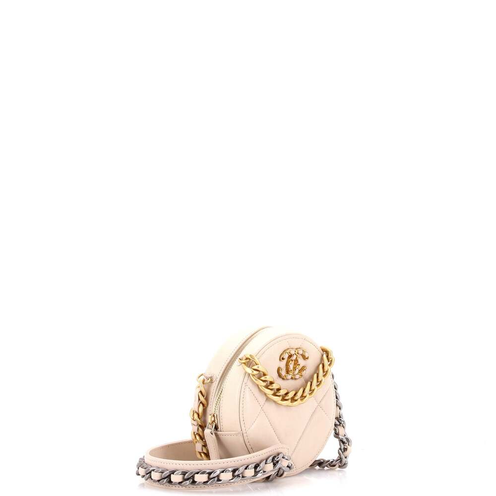Chanel 19 Round Clutch With Chain #236403C23B - Picture 2 of 7